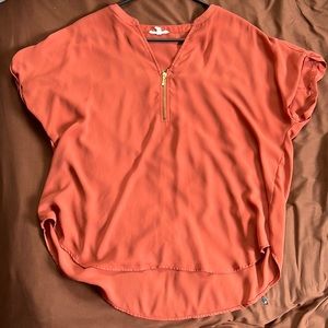 Maurice’s zipper neck line blouse with gold zipper neckline